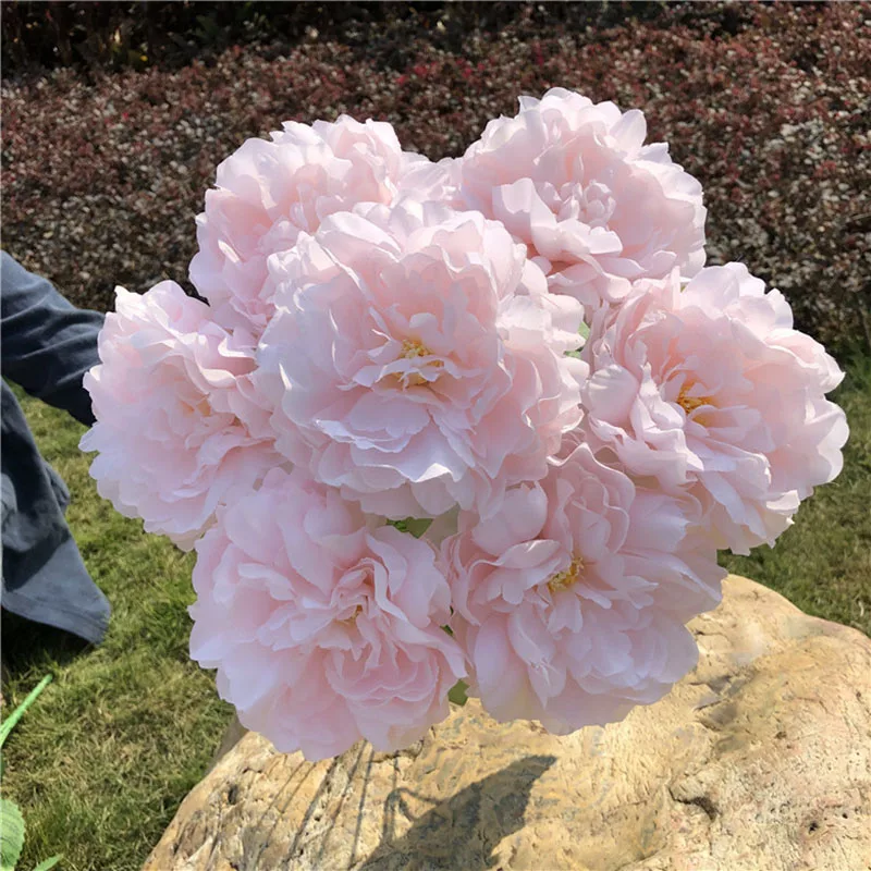 7 Heads Peony Bunches Artificial Flowers For Flower Wedding Arrangement Hotel Props Row Modeling Decoration Home Decoration