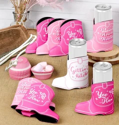 Simpatici portabicchieri per stivali set da 2 pezzi, coprisedili per feste di addio al nubilato per portabevande isolati decorazioni per feste Cowgirl