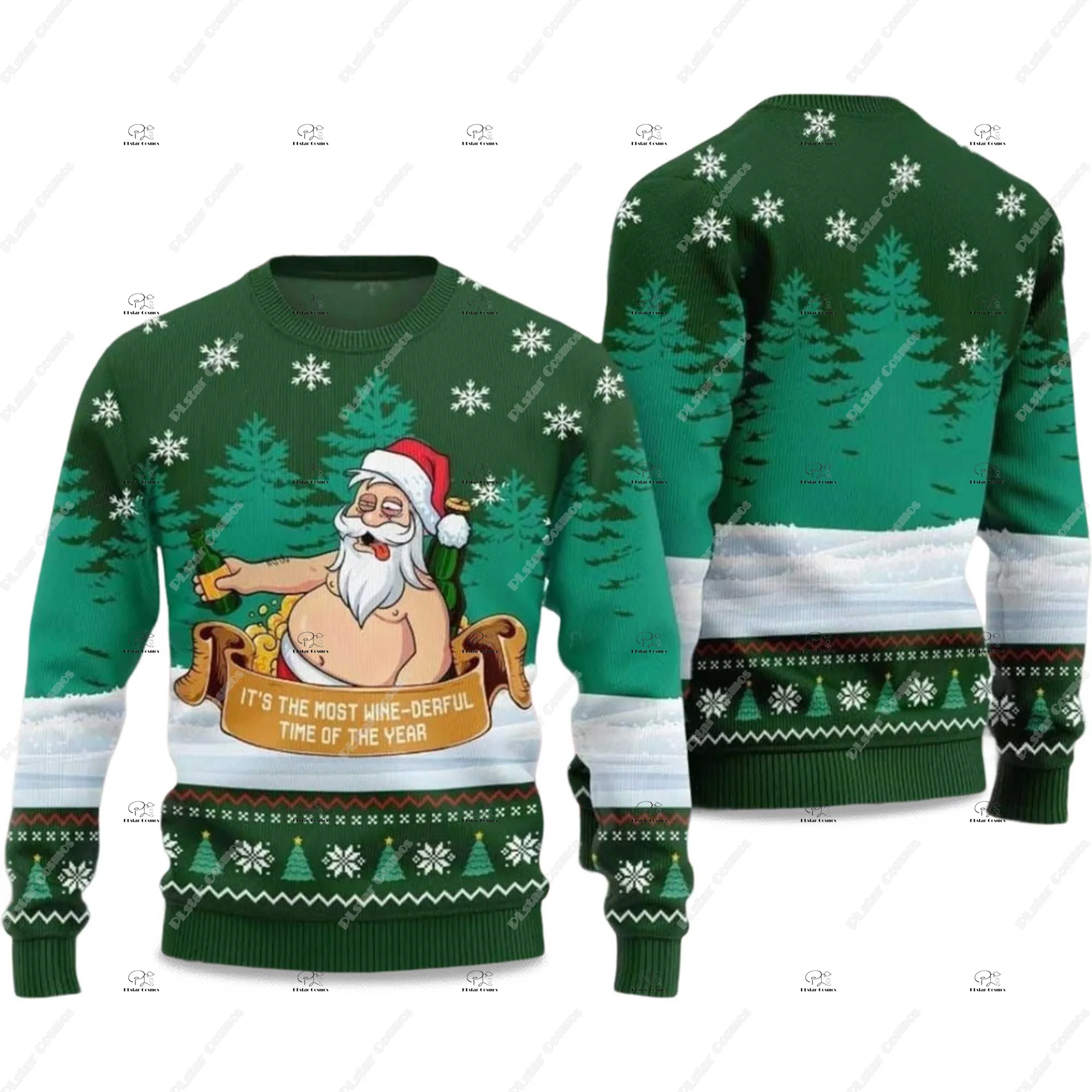 Christmas Santa Claus Cosplay Jesus Cat Pet Outfit Vintage Ugly Sweater 3DPrint Harajuku Pullover Casual Funny Long Sleeves Q7