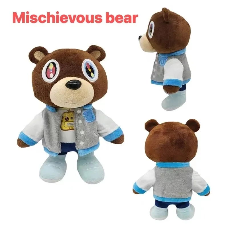newest 26cm Kawaii Kanye Dropout Bear Teddy Bear Plush Toys Kanye West Graduation Soft Stuffed Home Room Decor Birthday Gift