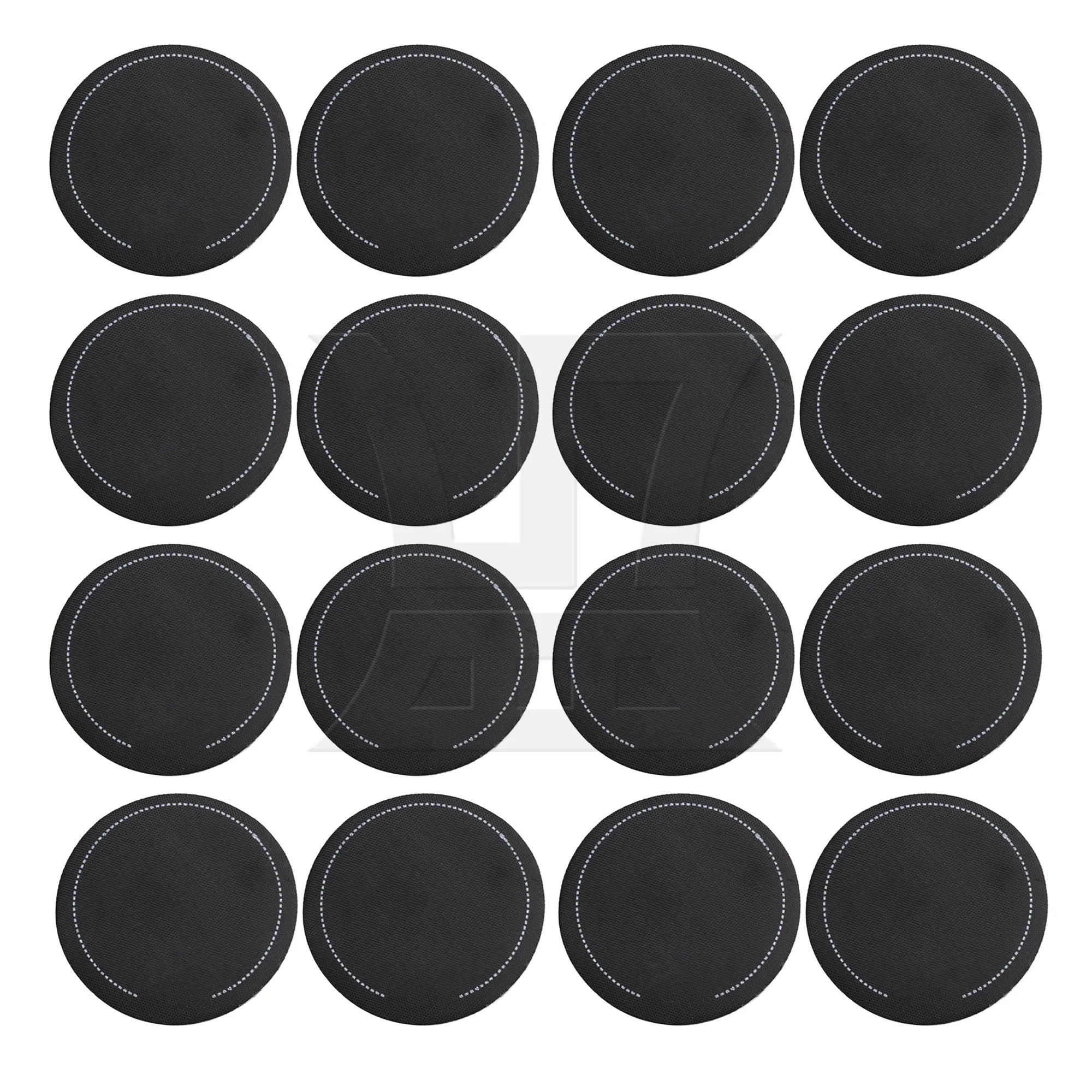 

Yibuy 16PCS Black Nylon Round Single Pedal Patch Dot Bass Drum Patch Accessory
