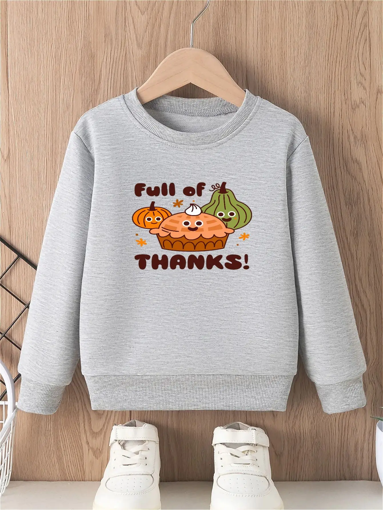 سترة بغطاء للرأس للفتيات بنمط طعام كرتوني لعيد الشكر ورقبة دائرية وأكمام طويلة كاجوال متعددة الاستخدامات #1