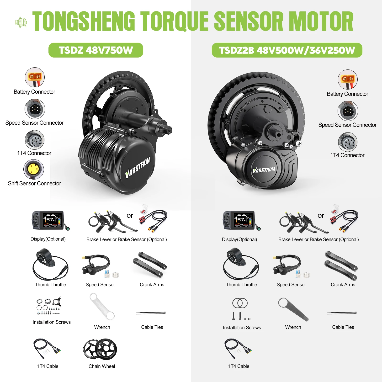 Tongsheng TSDZ16 1000W TSDZ 750W TSDZ2B 500W 250W Motor Mittelantrieb Drehmomentsensor Fahrrad Elektrofahrrad Umrüstsatz 68-73mm – Detail 13