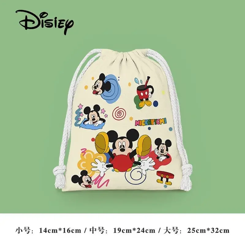حقيبة تخزين محمولة عصرية لطيفة من ديزني ميكي للطلاب والطالبات مع أربطة برباط لمستلزمات الاستحمام
