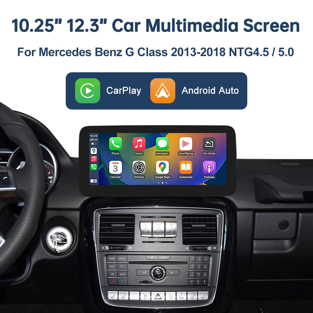 Wireless Apple CarPlay Android Auto Multimedia Display Screen for Mercedes-Benz G Class W463 2013-2018 NTG4.5 NTG5.0