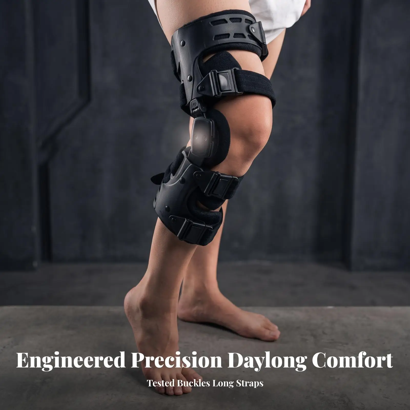 Professional Knee Support Brace with Aluminum Frame Adjustable Hinge for Work Fitness Recovery Joint Stabilizer