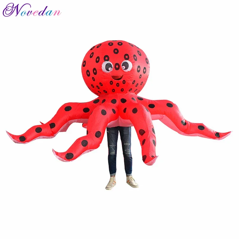 Adult Octopus Inflatable Costume Blow Up Party Costumes Cosplay Mascot Suit Animal Halloween Costumes For Men Women Fancy Dress