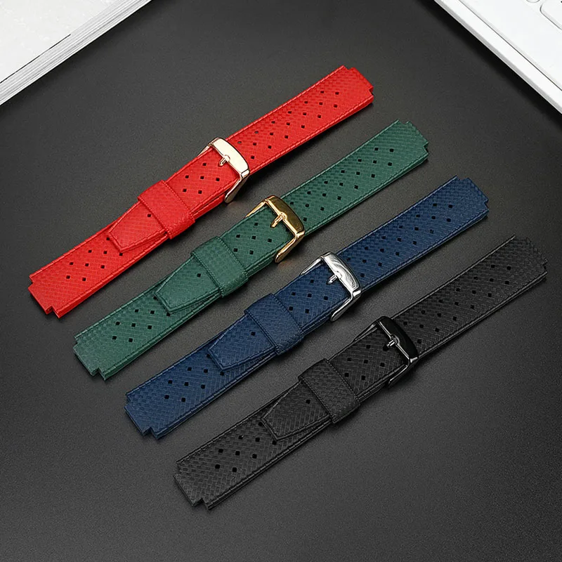 20 * 11mm rubber watch belt  for LV TAMBOUR series smart watch refitted male and female convex silicone watch belt accessories