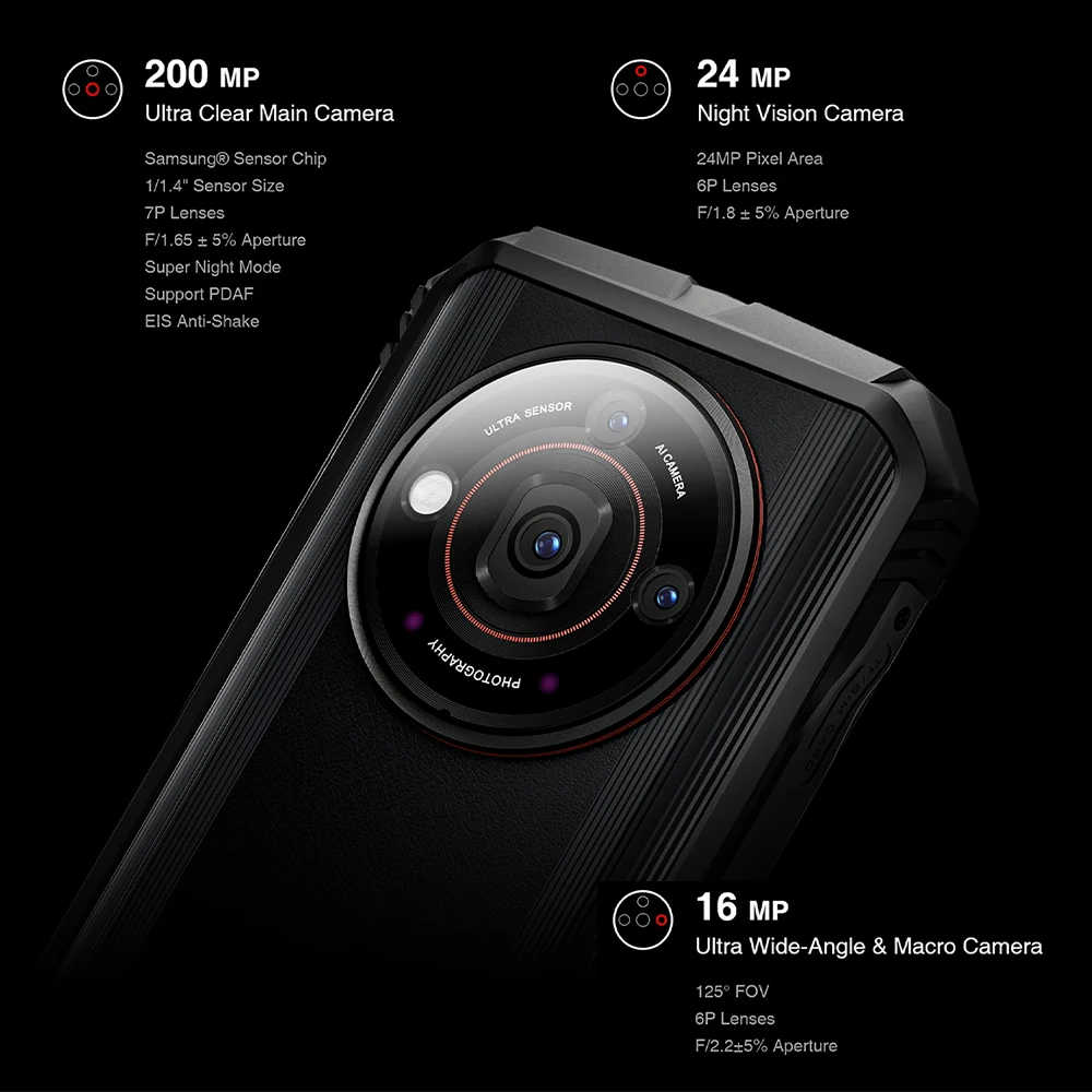 DOOGEE V30 Pro Rugged Phone 12GB+512GB 200MP Camera Dimensity 7050 5G 10800mAh Battery 6.58\