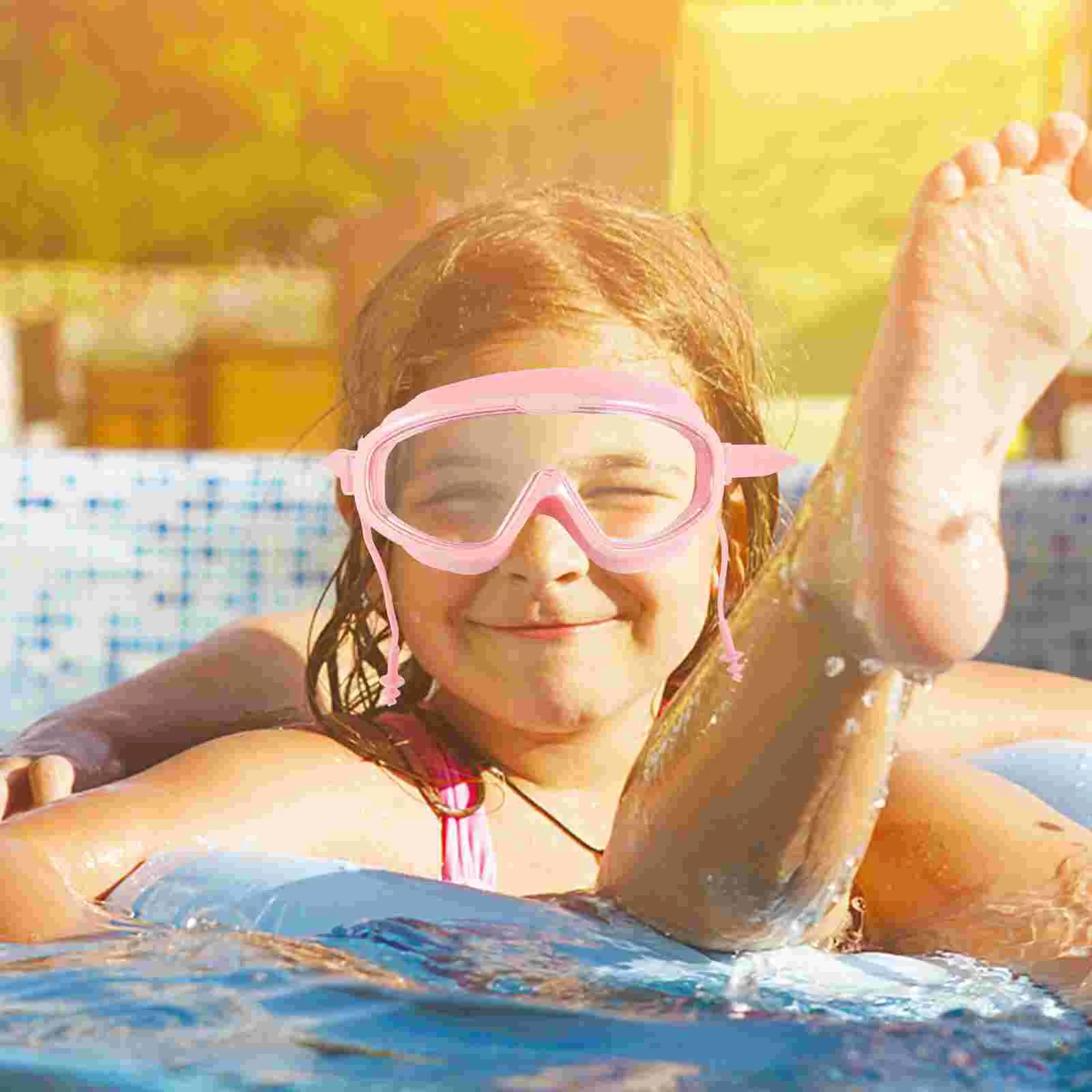 

Adjustable Strap Goggles For Kids 8-12 Flexible Nose Bridge Swim Kids Swimming Underwater View Tangling-free for 3-6 Silica Gel