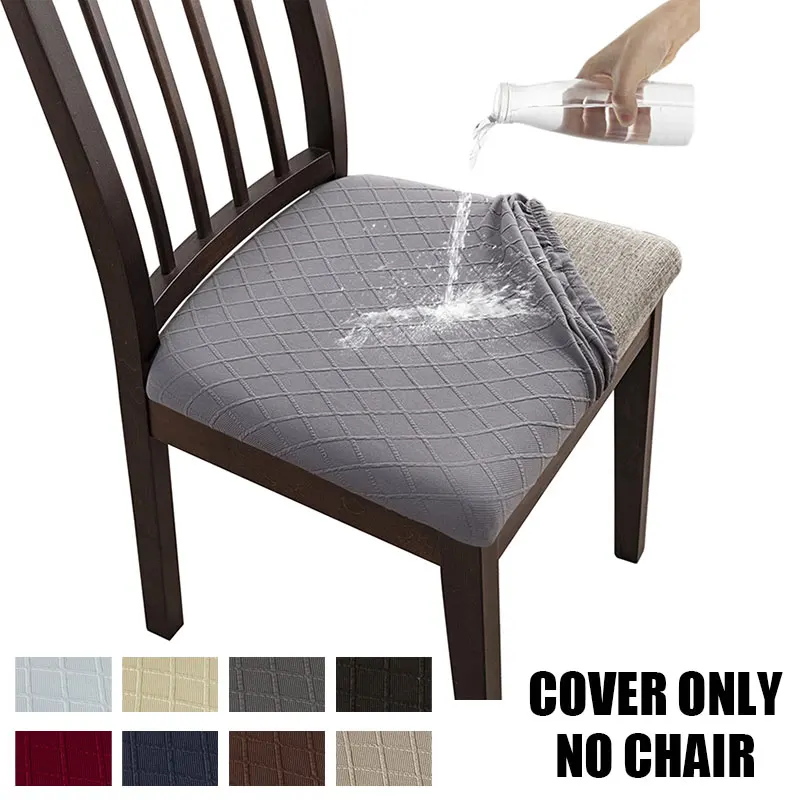 1/2/4/6 Uds. Funda de asiento de silla de Color sólido para comedor cocina fundas protectoras de cojín de asiento lavables y extraíbles impermeables