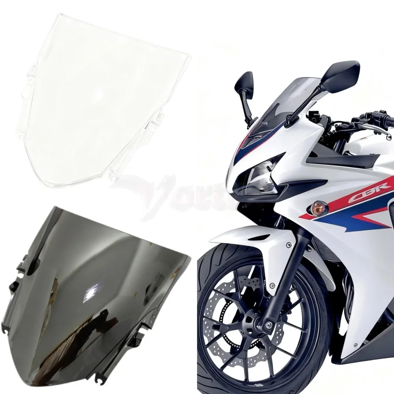 

For HONDA CBR500R CBR 500 R RA PC44 2013 2014 2015 Black Clear Motorcycle Bike Windshield WindScreen Screen CBR500 500R