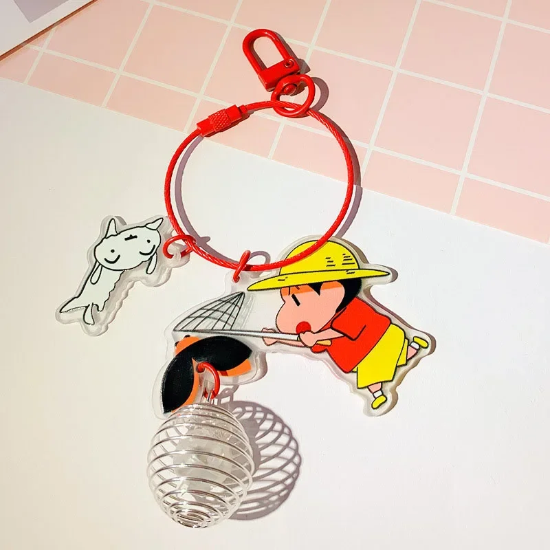Crayon Shin Chan acryl sleutelhanger anime figuren Firefly sleutelhangers rugzak cadeau voor jongen meisje kinderen paar verjaardag Halloween