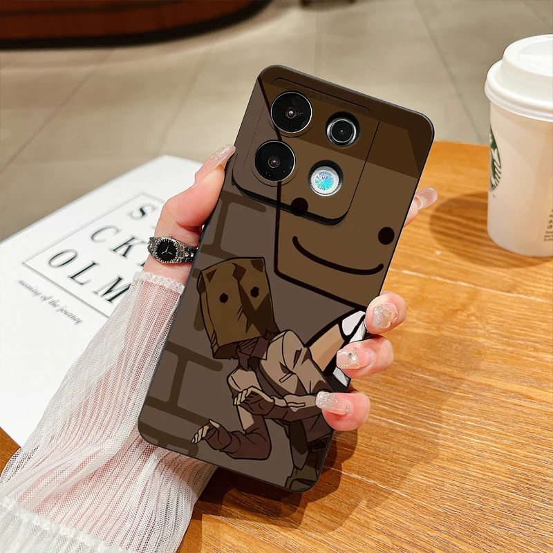 Cartoon Box Man Pattern Silicone Case For Xiaomi Redmi Note 13 12 Pro Plus 12S 11S 11 10S 10 Redmi 12 13C Shockproof Soft Cover