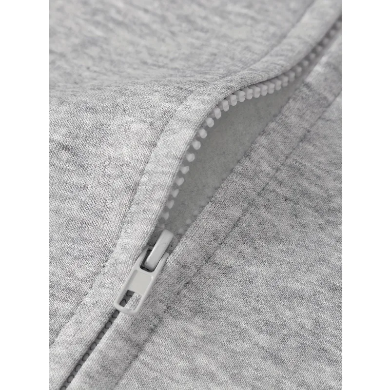 Damen-Fleecejacke mit Kapuze und Reißverschluss für Frühling, Herbst und Winter, Lockerer Reißverschluss-Stil für einen Trendigen Street-Look – Detail 8