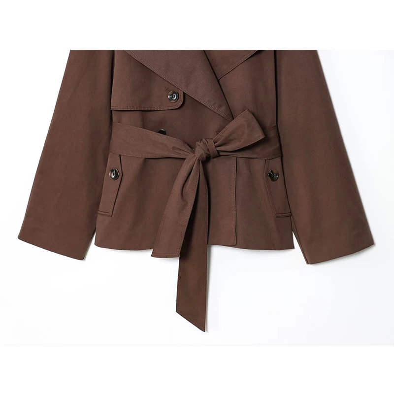 

2025 New Fashion Loose Belt Autumn Coats Chic Elegant Women's Street Warm Youth Outerwear CoatsAutumn Trench Jackets Women's