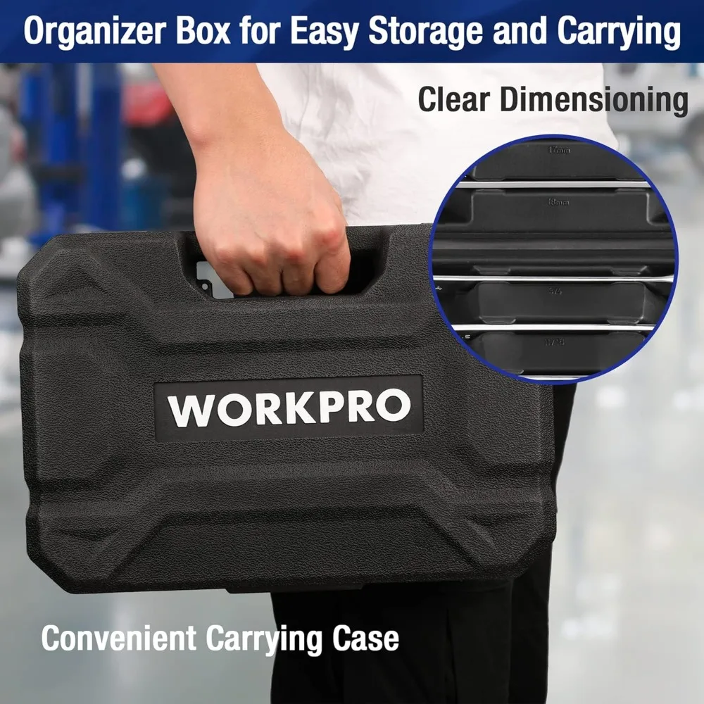 22-Piece Ratcheting Combination Wrench Set,72 Teeth,Combo Ratchet Wrenches Set with Organizer Box, Metric 6-18mm & SAE 1/4-3/4"