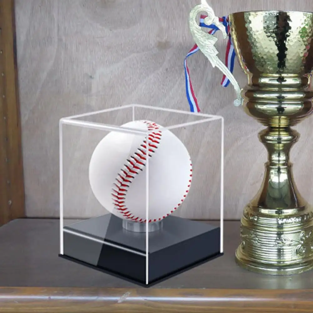 

Softball Display Box Transparent Dustproof Waterproof Anti-UV Versatile Acrylic Baseball Display Storage Box Sporting Goods