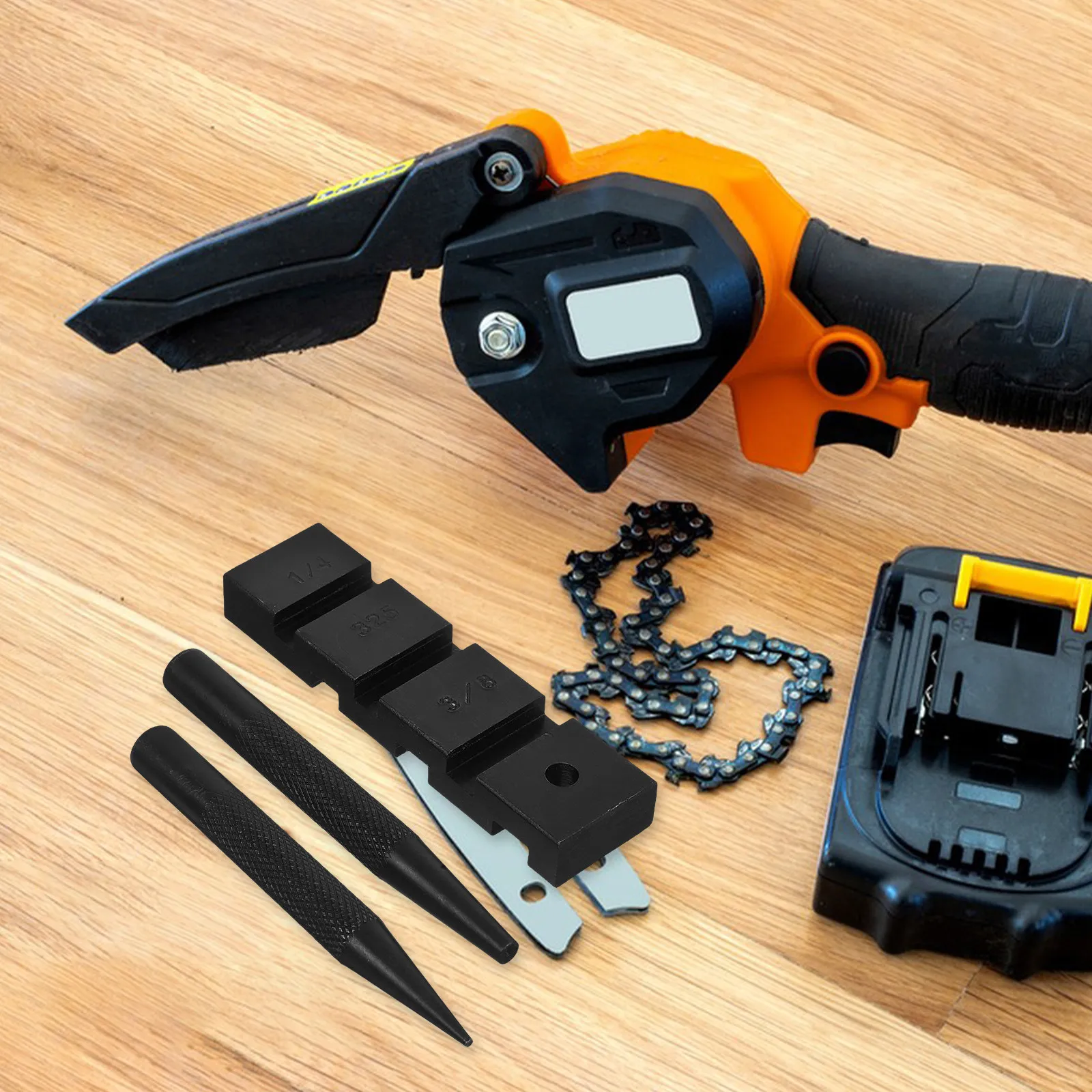 1Set Compact Chainsaw Chain Breaker Tool Kit Heavy Duty Metal Construction for Gas Chainsaw Chain Repair Portable Field Workshop