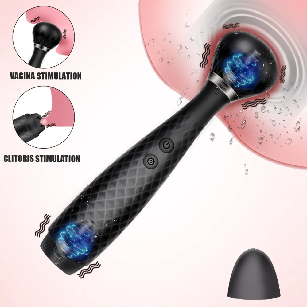 2 in 1 Clitoris Stimulator Big AV Stick Sex Toys for Women Dual Head 10+10 Modes Magic Wand Vibrator G-spot Massager Adults Toys