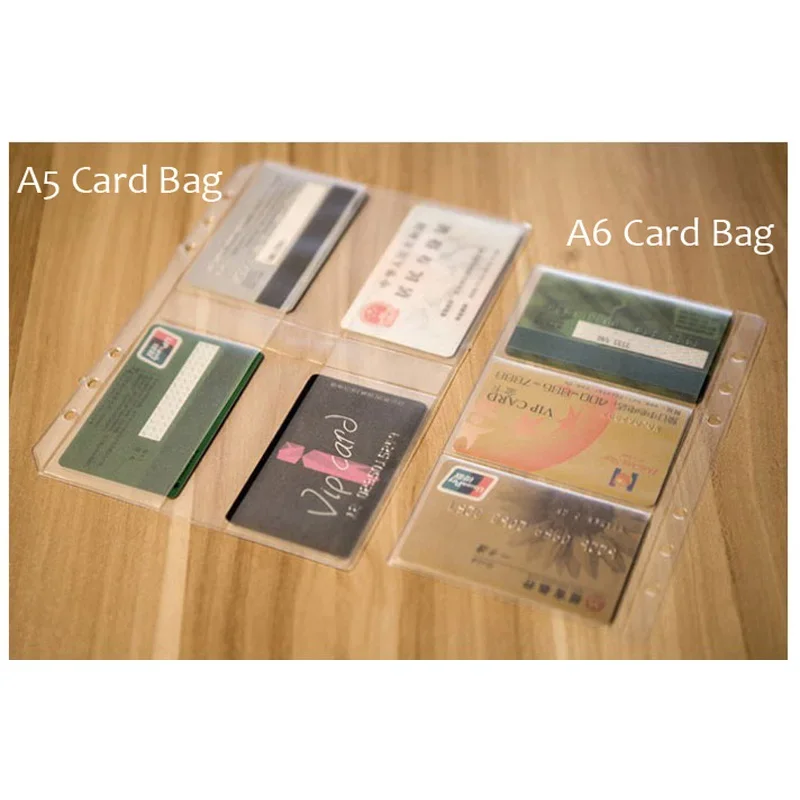 Fromthenon A5A6A7 Transparent PVC Storage Bag for Travelers Notebook Diary Day Planner Zipper Bag Business Cards Notes Pouch