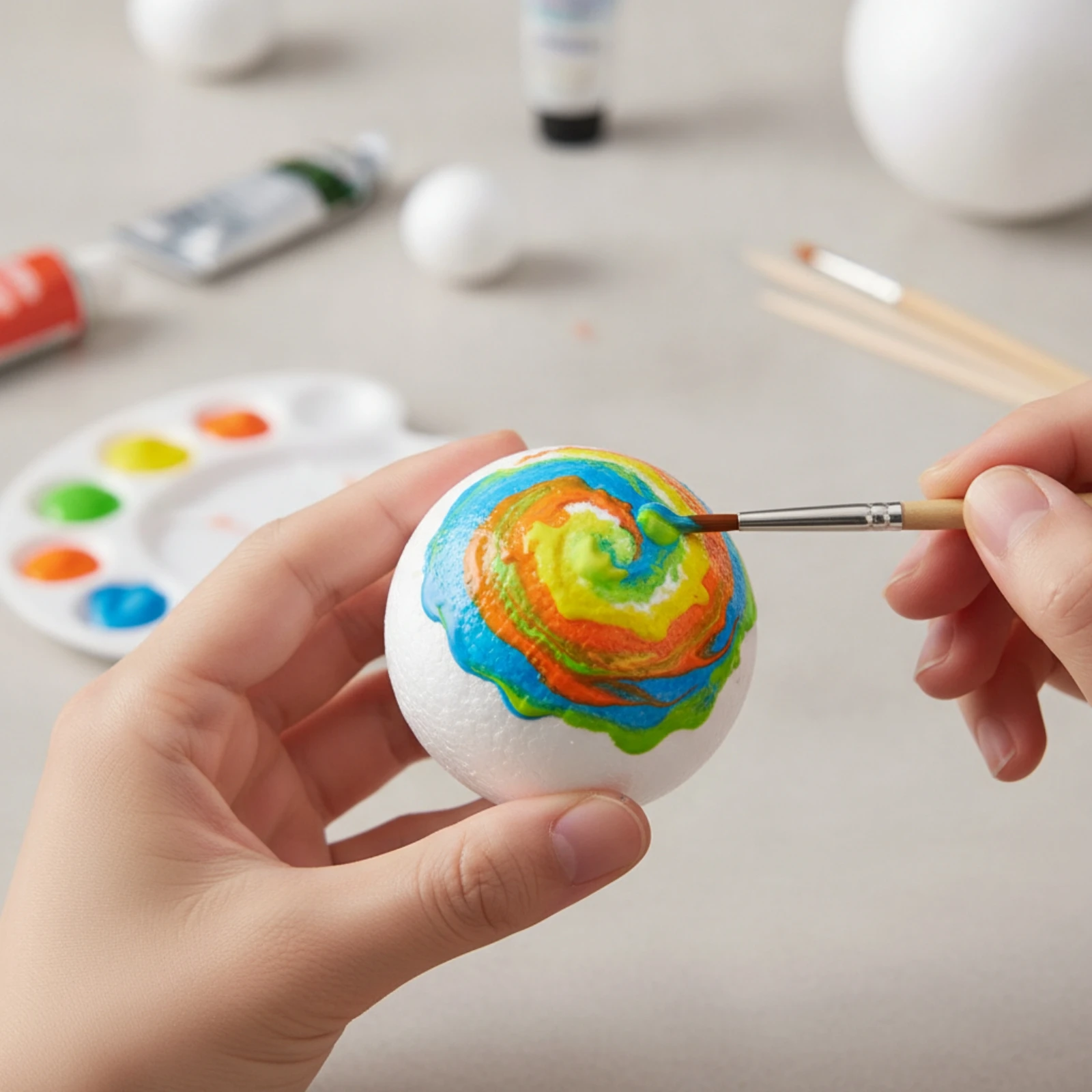 Solar System Model Kit Easy to Color DIY Solar System Kit Toy Smooth Complete for Students, Classroom, Homeschool