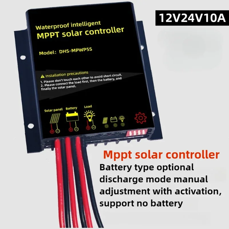 Controlador solar mppt 12v 24v 10a adequado para baterias de chumbo-ácido lítio ferro fosfato caixa de liga de alumínio