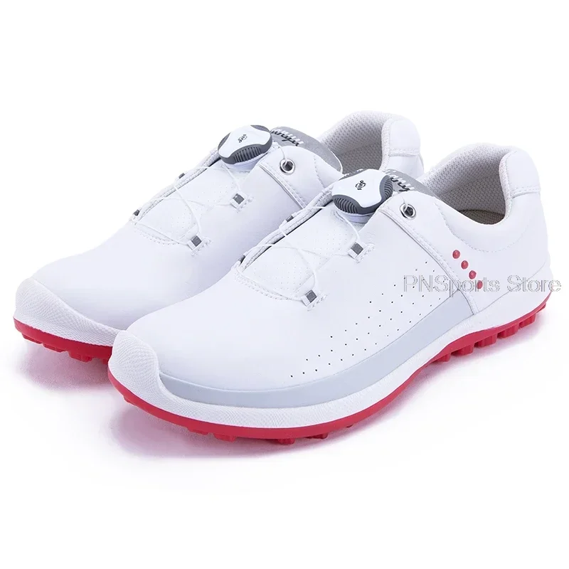 2021 New Waterproof Golf Shoes Women Outdoor Spikes Golf Sneakers Ladies Sport Golfing Shoes Women Athletic Sneakes Knob Buckle