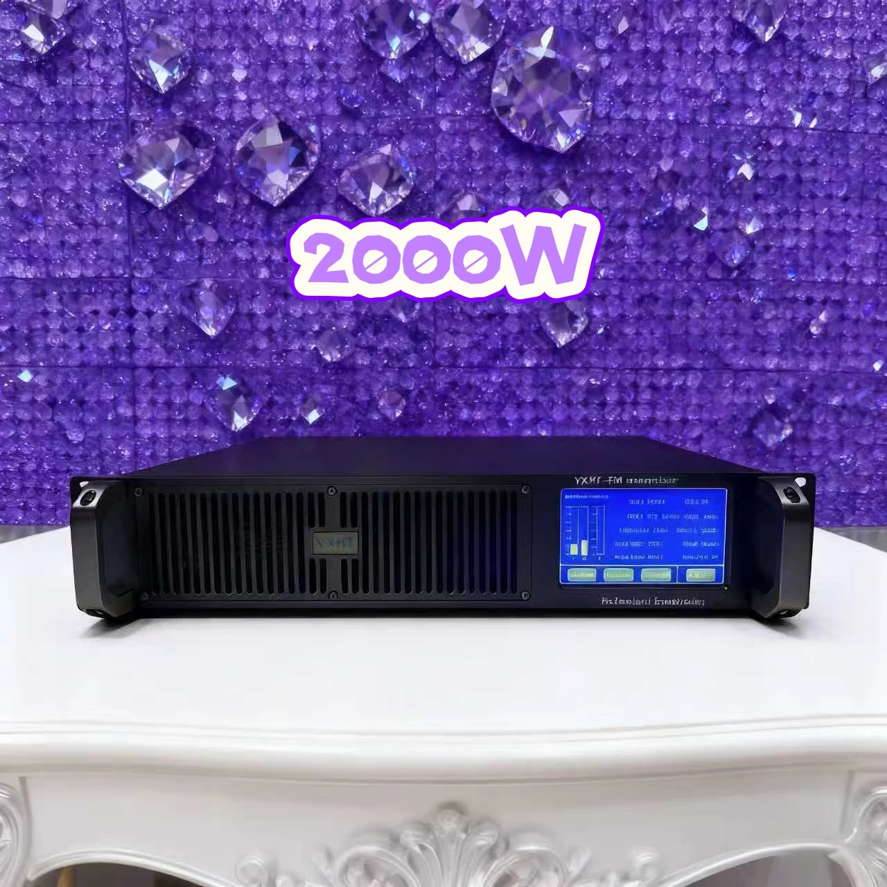 

Wide-Range Voltage 110V-220V YXHT-2KW(2000W) FM Transmitter - Remote Monitoring, AES/L/R Inputs for Communities, Museums