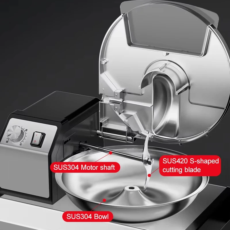 Profesjonalny robot kuchenny 5.5L z wieloma funkcjami: krajalnica do mięsa, mikser i siekacz do warzyw.