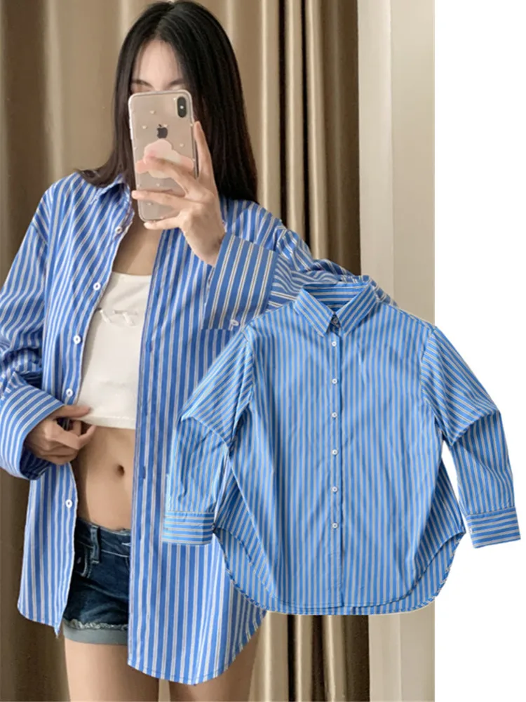 

Сексуальные свободные полосатые женские повседневные свободные брюки-бойфренды в американском стиле irt ort Length Long Sve Street Sle