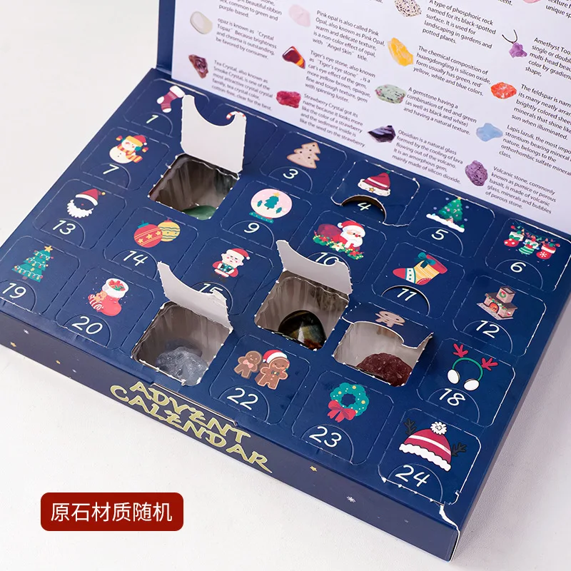 تقويم مجيء عيد الميلاد مع 24 صندوق مفاجآت من الأحجار الكريستالية، العد التنازلي للأطفال لعيد الميلاد، هدية للتعدين التعليمية #3