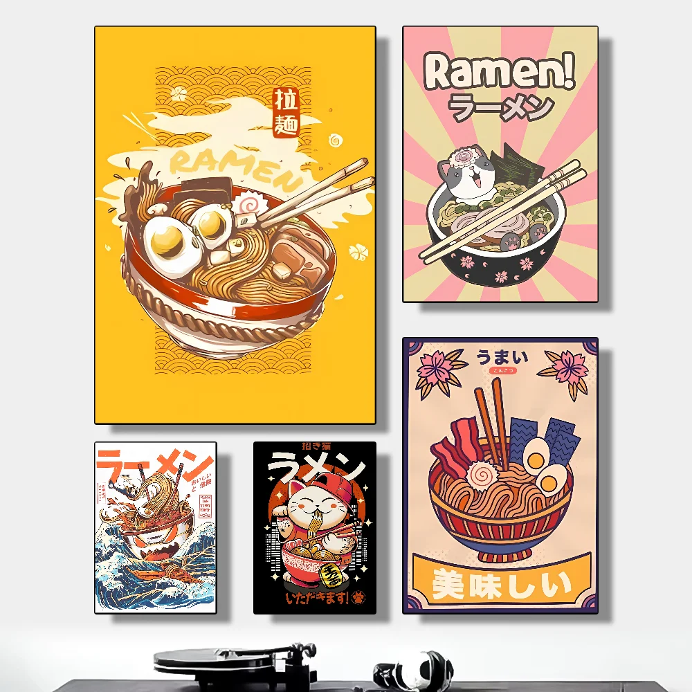 

Ramen Painting Animal anime Poster HD art sticky wall waterproof home living room bedroom bar aesthetic decoration
