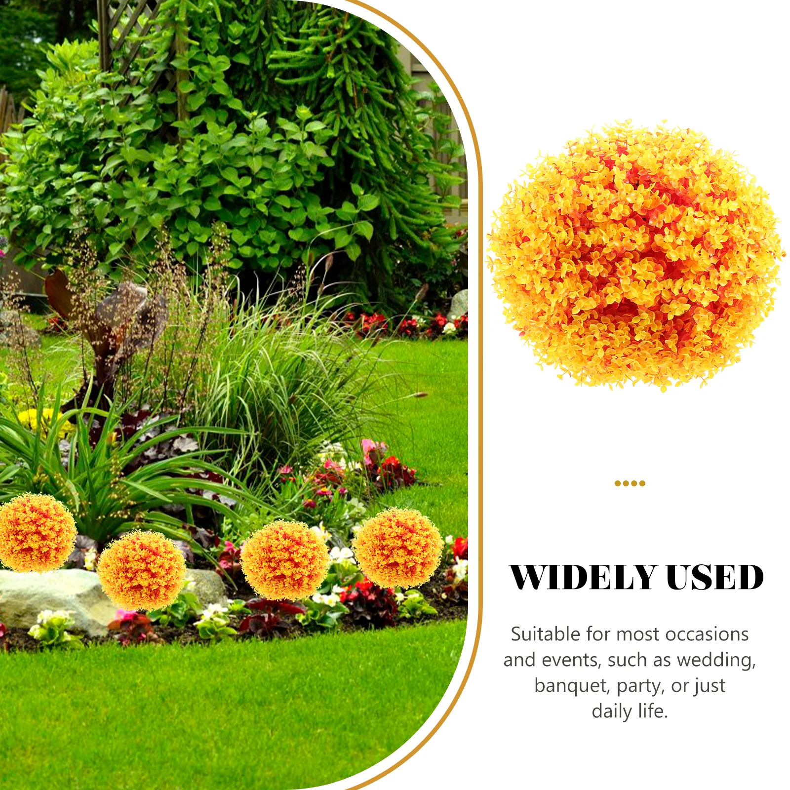 

Eucalyptus Leaf Decorative Balls 25cm Orange Artificial Plant Grass Balls for Wedding Party Indoor Outdoor Topiary Spheres