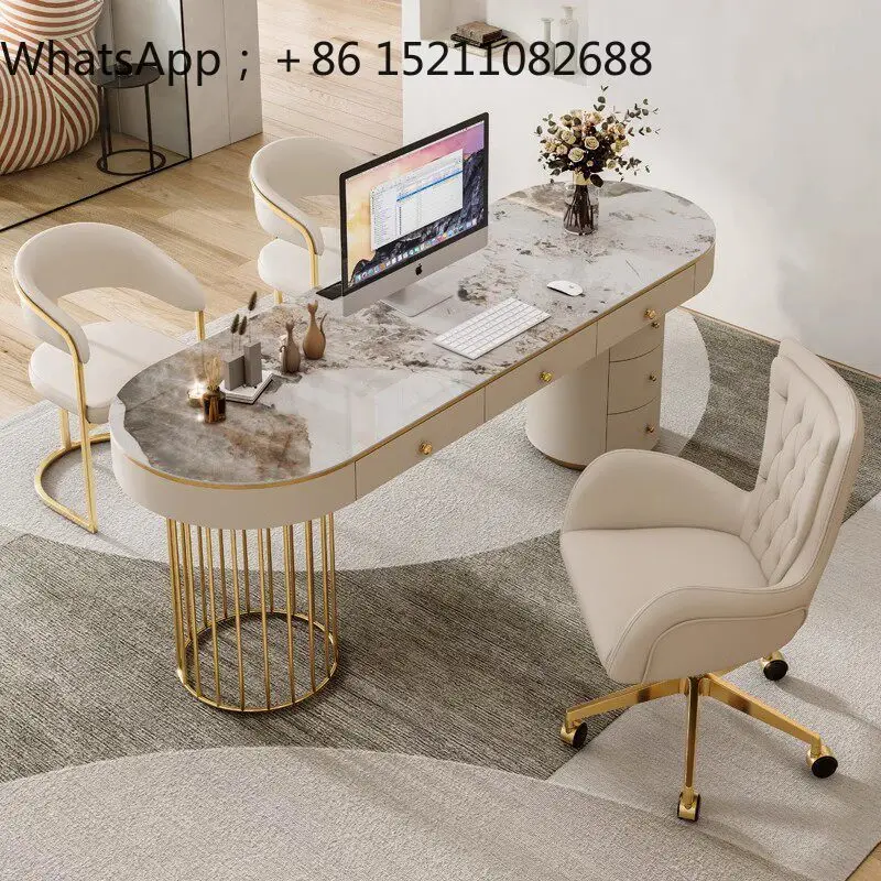 LLY reception negotiation beauty salon desk manicure consultation table household light luxury rock slab desk
