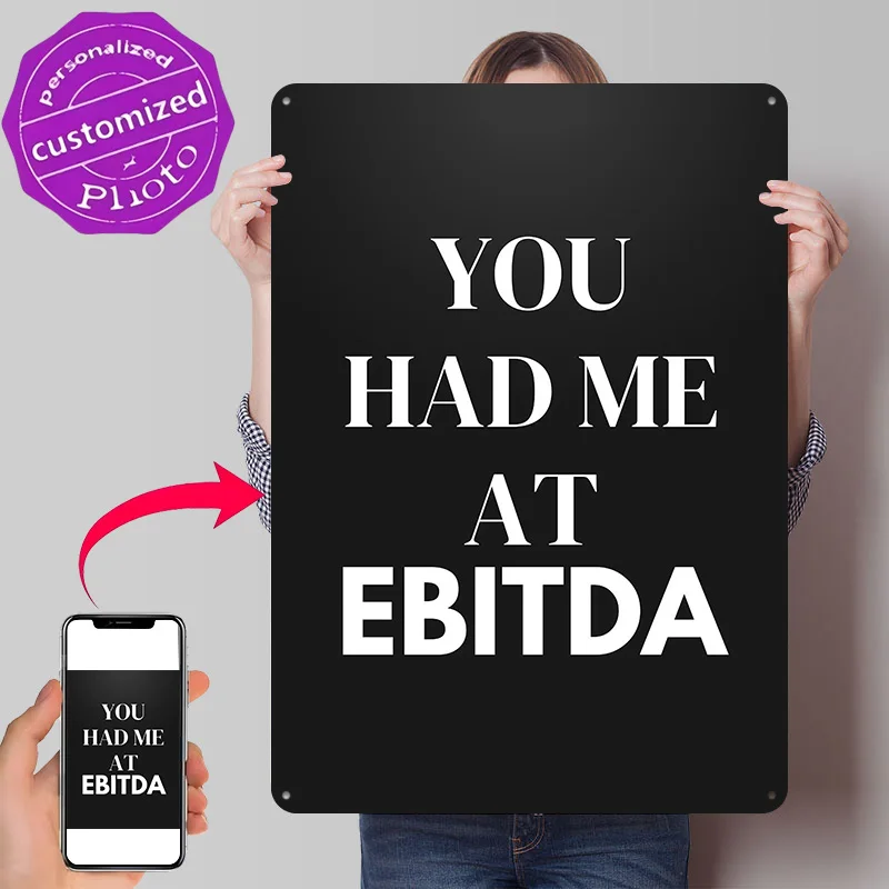 Finance EBITDA Funny Quote Poster Retro 3D Printed Metal Signs Customized Wall Hanging Gift for Decoration Room Office Decor