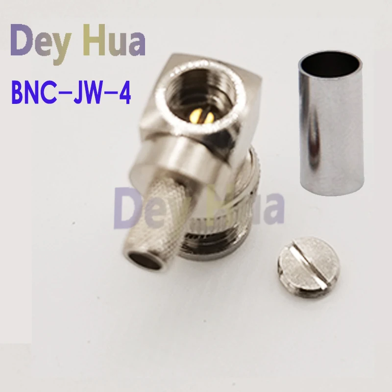 2PCS BNC-JW-4 BNC male elbow Crimped with 50-4/LMR240 cable NBC-J-C-JW21 connector JW240