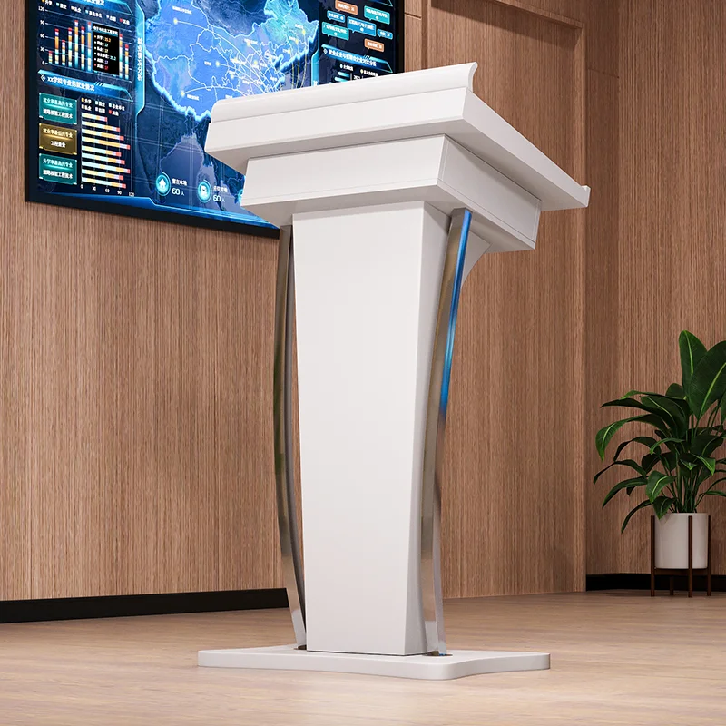 Painted Finish Reception Desks Speech Training Reception Desks Podium Welcome Restaurant Office Furniture Военное ДелоZY40JDT