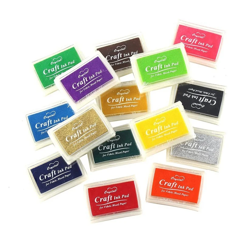 Craft Ink Pad Stamps Partner Diy Color,16 Color Craft Ink Pad For Stamps, Paper, Wood Fabric