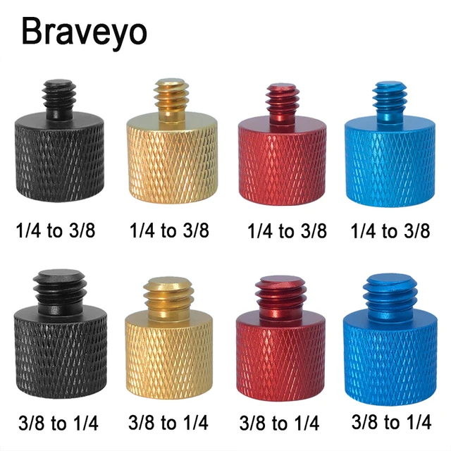 Śruba 1/4 do 3/8 cala Uniwersalna śruba konwersyjna do statywu z głowicą kulową Adapter do szybkiego montażu Aluminiowy czterokolorowy do lustrzanek cyfrowych