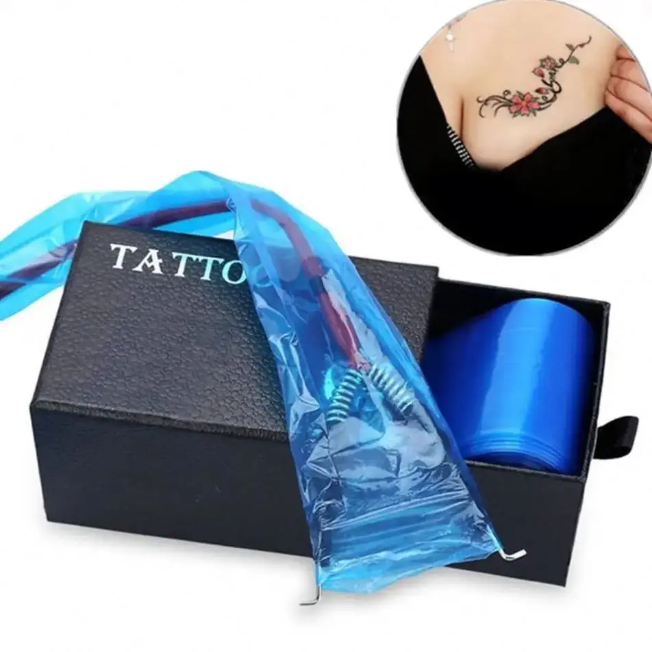 Tattoo Accessories 100pcs Disposable Tattoo Machine Pen Clip Cord Sleeves Plastic Tattoo Machine Film Protective Bags