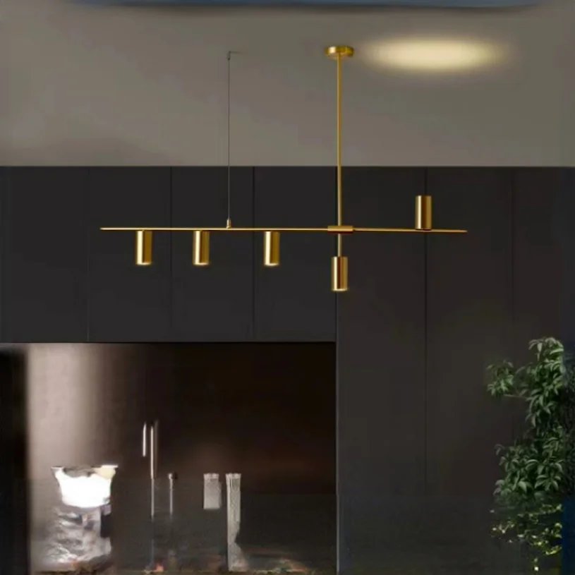 Spotlight Pendant Light Island Kitchen Dining Room Restaurant Hanging Lamp Modern Led Ceiling Chandeliers Longer Bar Decoration