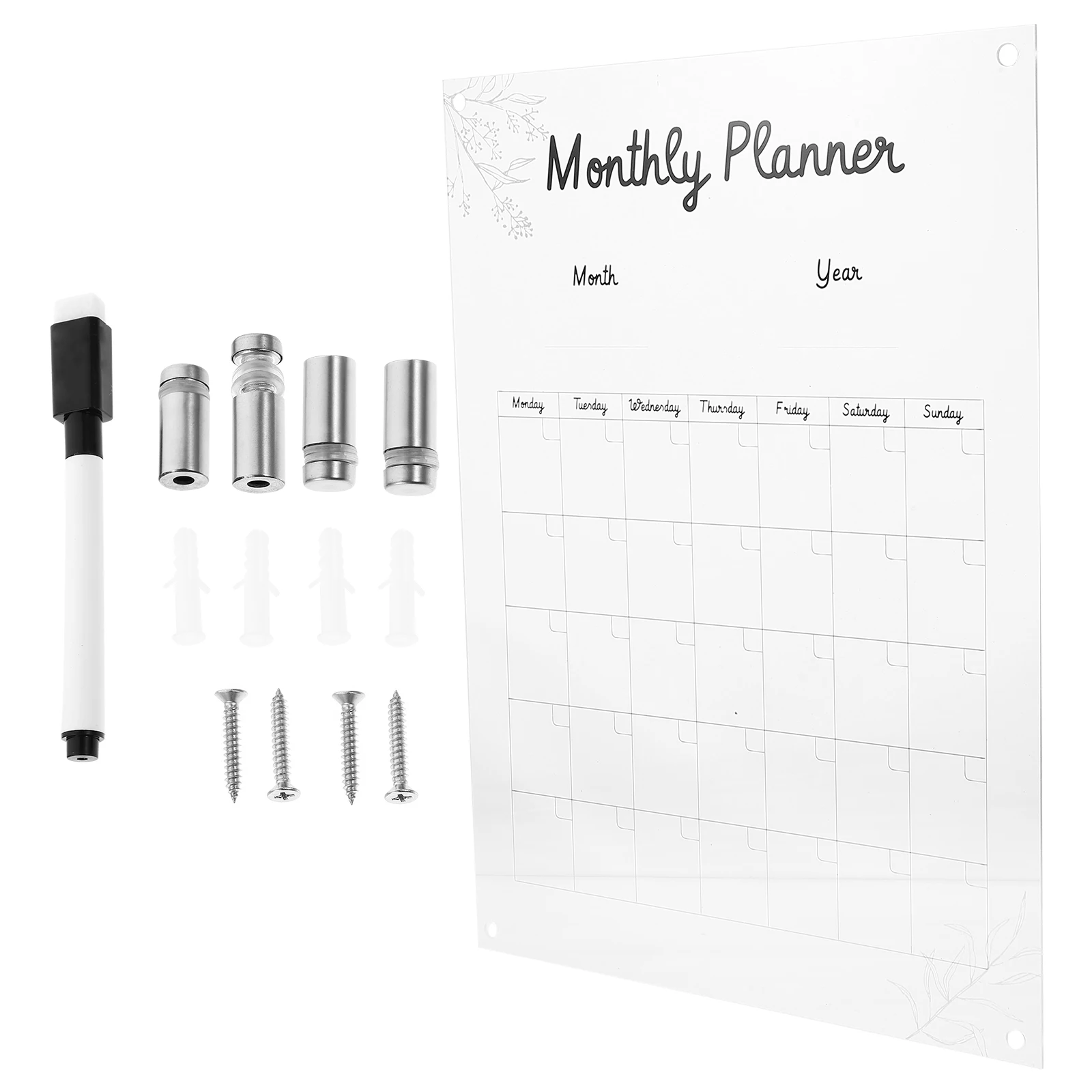 Wall Planner Acrylic Note Board Magnetic Whiteboard Clear Sign Calendar Hanging