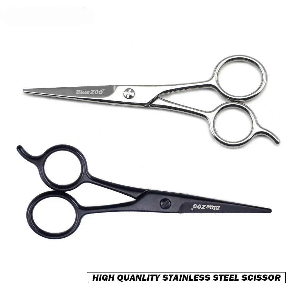 Black 12.2cm Facial Hair Nose Hair Beard Eyebrows Stainless Steel Hairdressing Scissors Barber Scissors Barber Products