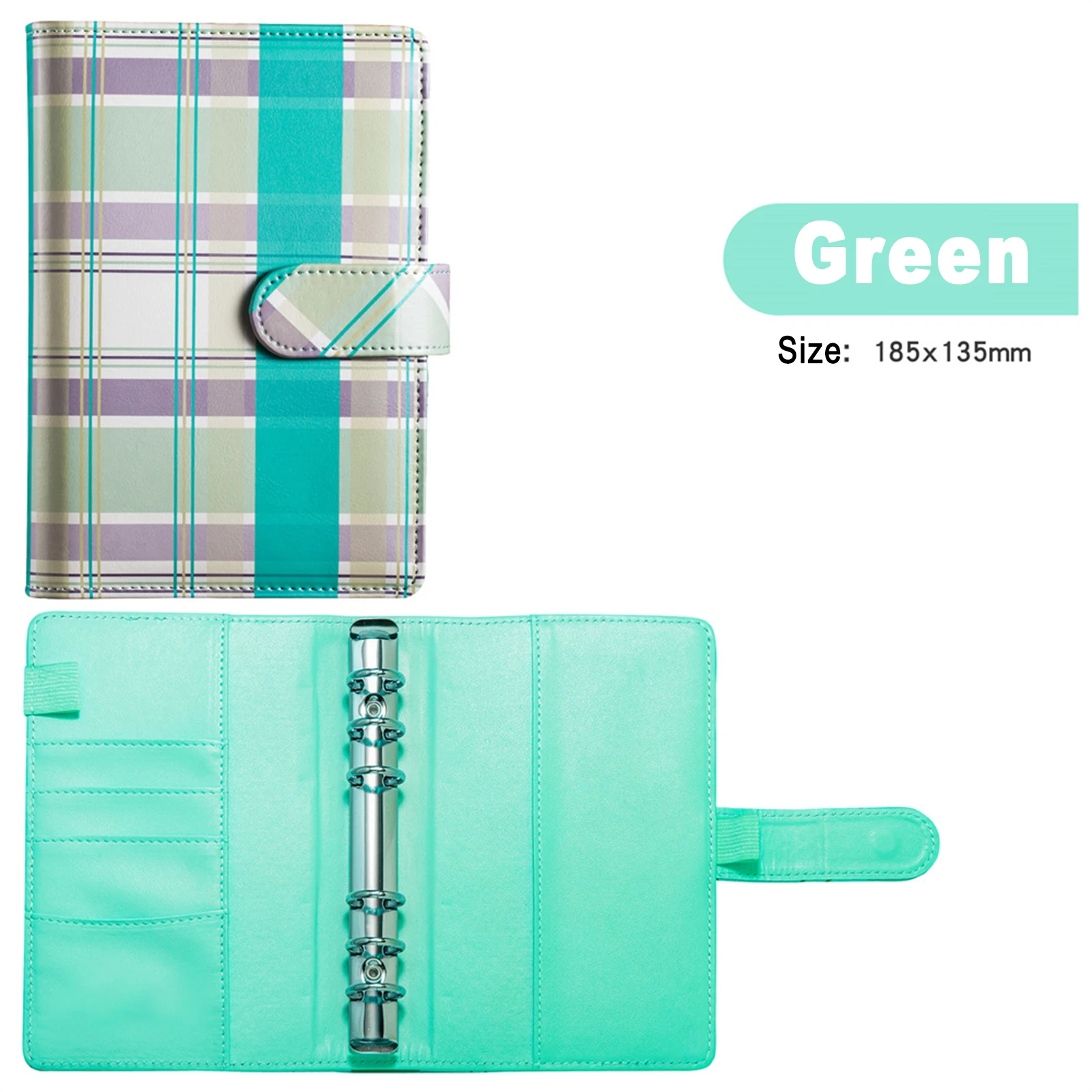 Imagem -04 - Recarregáveis Folhas Soltas Notebook Binder Cover Plaid Budget Binder Anel a6 Moda Carteira Binder