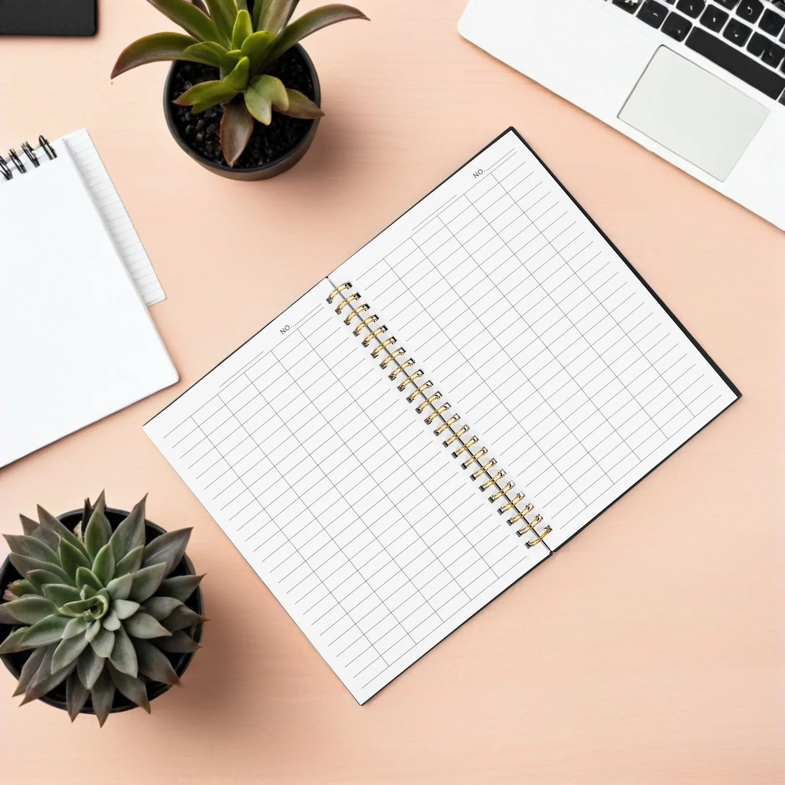 2Pcs Blank Horizontal Lined Ledger Book for Expense Tracking Budget Planning Personal Finance Management Business Accounting