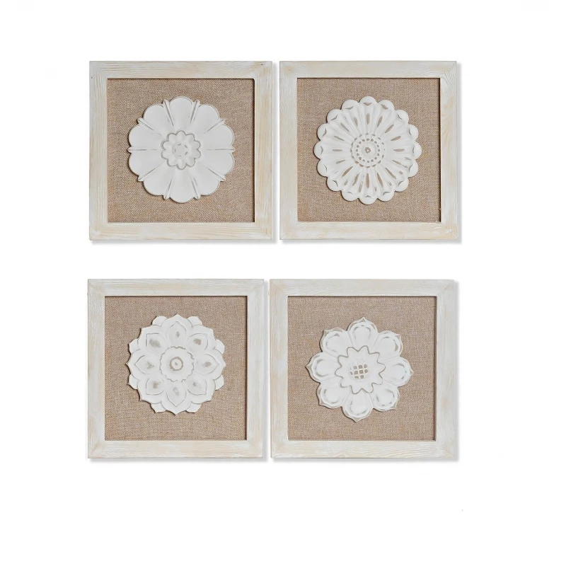 Wall murals set wall decor floral wood 30x30 cm 178110