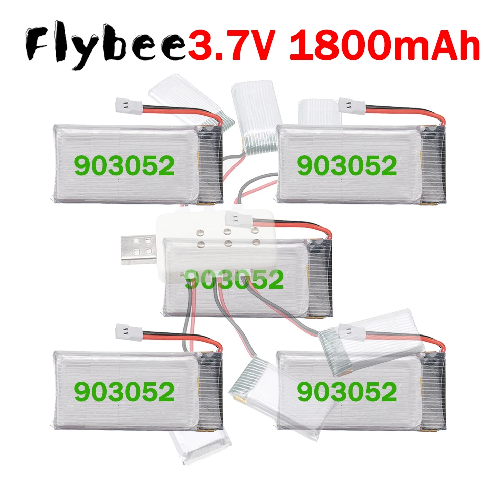Upgrade 1800mAh 3.7V Lipo Battery 903052 with XH2.54 Plug for SYMA X5SW X5 X5S X5C M18 H5P KY601S RC Drone Spare Parts