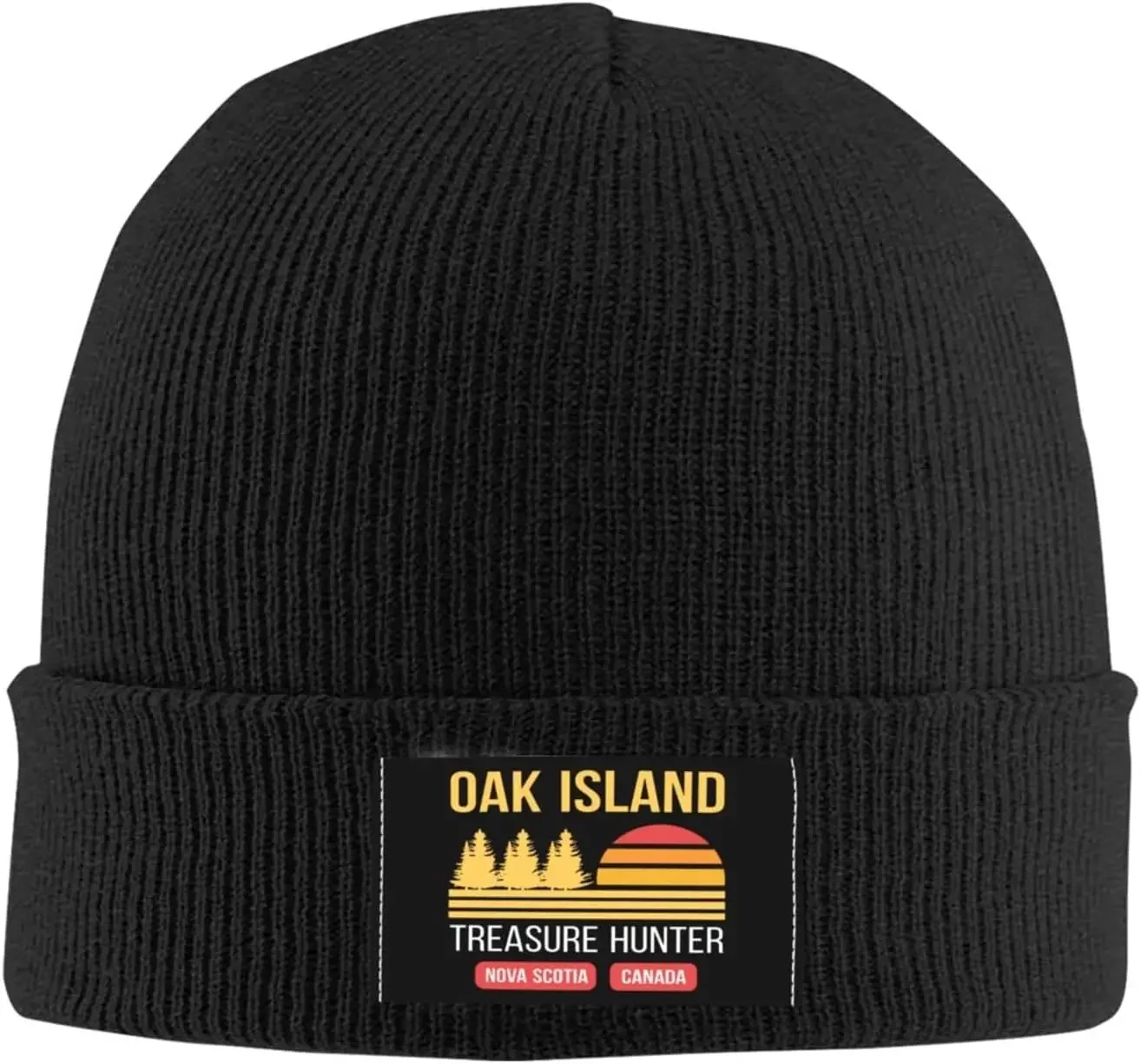 Oak Island Treasure Hunters Winter Hat Warm Novetly Knitted Slouchy Beanie Black Skull Cap for Men Women Sports