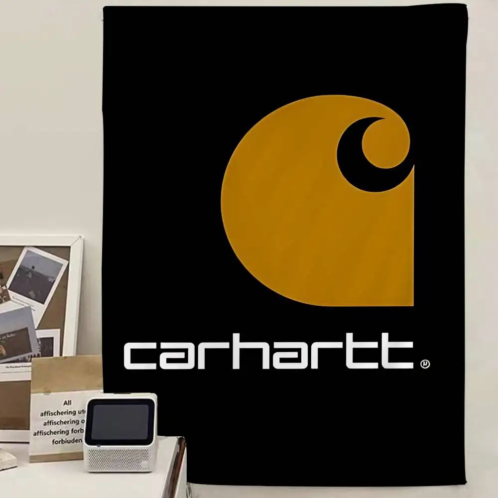 C-Carharttes LOGO Colorful Tapestry Wall Hanging Hippie Flower Wall Carpets Dorm Decor Wall Art Decor